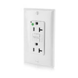 Hospital Grade GFCI Receptacle, 20A, 125V, White By Leviton GFNT2-HGW