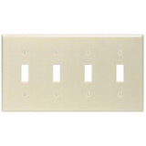 Toggle Switch Wallplate, 4-Gang, Nylon, Ivory By Leviton 80712-I