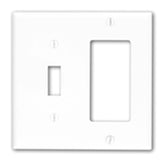 Combo Wallplate, 2-Gang, Toggle/Decora-GFCI, Nylon, Gray, Standard By Leviton 80707-GY