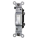 Single-Pole Toggle Switch, 15A, 120VAC, White, Residential, CO/ALR By Leviton 2651-2W