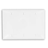 Blank Wallplate, 3-Gang, Nylon, White, Standard, Box Mount By Leviton 80735-W