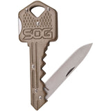 Key Knife, Stainless Steel Blade, Brass Key, 1.5