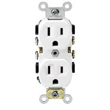 15A Commercial Grade Duplex Receptacle, 5-15R, White By Leviton BR15-W