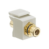 Speaker Snap-In Adapter, RCA, Gold/Black Stripe/Ivory By Leviton 40830-BIE