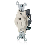 Tamper Resistant Single Receptacle, 15A, 125V, Light Almond By Leviton T5015-T