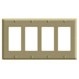 Decora Wallplate, 4-Gang, Nylon, Ivory, Midway By Leviton PJ264-I