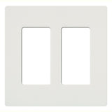 Dimmer/Fan Control Wallplate, 2-Gang, White, Claro Series By Lutron CW-2-WH