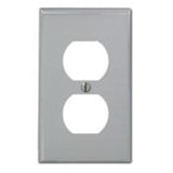 Duplex Receptacle Wallplate, 1-Gang, Nylon, Gray By Leviton 80703-GY