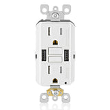 SmartlockPro® Self-Test GFCI/USB In-Wall Charger, White By Leviton GUSB1-W