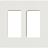 Dimmer/Fan Control Wallplate, 2-Gang, Snow By Lutron SC-2-SW