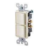 15A, 120V Decora Comb. Rocker (2) Switch, Light Almond By Leviton 5634-T