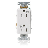 Decora Plus WP Duplex Receptacle, 15A, White By Leviton WTD15-W