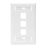 Wallplate, QuickPort, 1-Gang, 3-Port, ID Windows, White By Leviton 42080-3WS