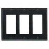 Decora Wallplate, 3-Gang, Thermoset, Black By Leviton 80411-E