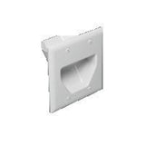 Cable Entrance Hood, Non-Reversible, 2-Gang, Non-Metallic, White. By DataComm Electronics 45-0002-WH