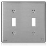 Antimicrobial Treated 2 Toggle Switch Wallplate By Leviton 84009-A40