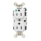 15A Hospital Grade Duplex Receptacle, 5-15R, White By Leviton 8200-W