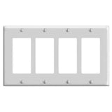 Decora Wallplate, 4-Gang, Thermoset, White By Leviton 80412-W