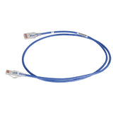 28AWG REDUCED DIAMETER CAT 6 CHANNEL CORD, BLUE, 3' By Ortronics RDC603-06