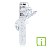 15A, 120V, 6 Outlet Power Strip, 7ft Cord By Leviton 53C6M-1S7