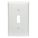 Toggle Switch Wallplate, 1-Gang, Nylon, White By Leviton 80701-W