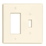 Combo Wallplate, 2-Gang, Toggle/Decora, Nylon, Lt Almond, Midway By Leviton PJ126-T