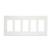 Screwless Decora Wallplate, 5-Gang, Polycarbonate, White By Leviton 80321-SW