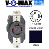 Locking Receptacle, 20A, 3PH 250V, L15-20R, 3P4W By Leviton 2420