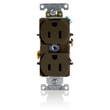 Duplex Receptacle, 15A, 125V, NEMA 5-15R, Brown, Narrow By Leviton 5252