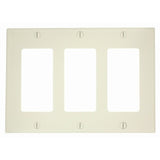 Decora Wallplate, 3-Gang, Nylon, Lt. Almond By Leviton 80411-NT