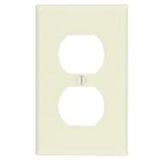 Duplex Receptacle Wallplate, 1-Gang, Thermoset, Lt. Almond By Leviton 78003