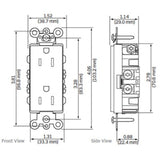 20A Commercial Grade Decora Receptacle, 5-20R, Black By Leviton 16352-1PE