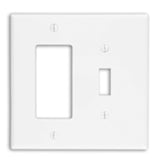 Combo Wallplate, 2-Gang, Toggle/Decora, Nylon, White, Midway By Leviton PJ126-W