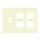 Comb. Wallplate, 3-Gang, (1) Toggle, (2) Duplex, Themoset, Ivory By Leviton 86047