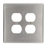 Duplex Receptacle Wallplate, 2-Gang, 430 Stainless Steel, Oversized By Leviton 84116