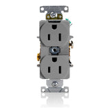 Duplex Receptacle, 15A, 125V, Narrow Body, Gray By Leviton 5252-GY