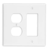 Combo Wallplate, 2-Gang, Duplex/Decora, Nylon, White, Midway By Leviton PJ826-W