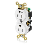 Controlled TR Duplex Receptacle, 1 Plug Control, White By Leviton 5262-1PW